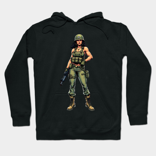 Female Soldier Hoodie by animegirlnft