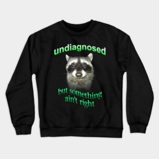 Undiagnosed but something ain't right raccoon Crewneck Sweatshirt