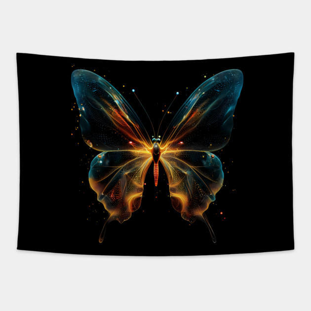 Radiowave Butterfly - Colorful & Elegant Tapestry by TuncGK