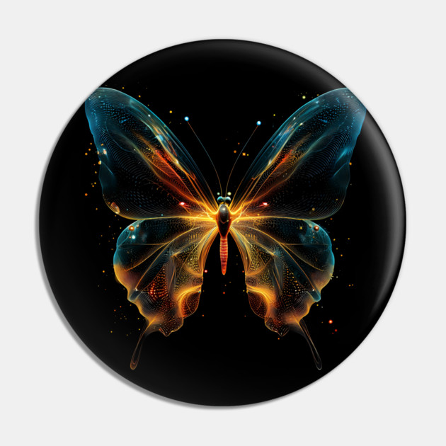 Radiowave Butterfly - Colorful & Elegant Pin by TuncGK