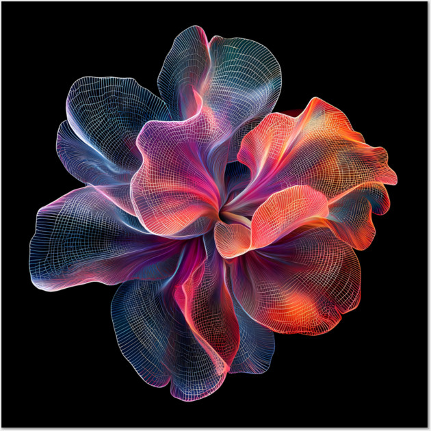 Rainbow Chrysanthemum - Colorful Elegant Flower Wall Art by TuncGK