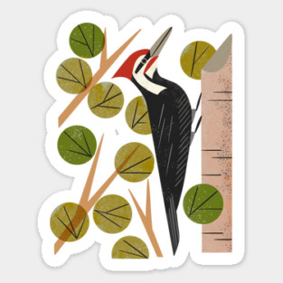Woodpecker in Aspen Sticker
