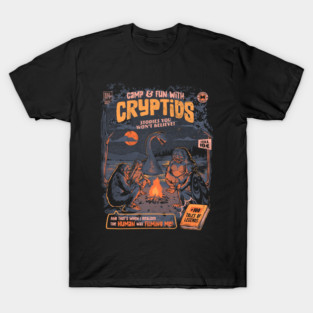 Cryptids Camp Funny Comic Retro T-Shirt