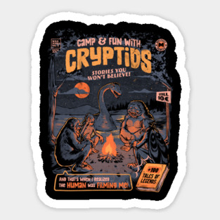 Cryptids Camp Funny Comic Retro Sticker
