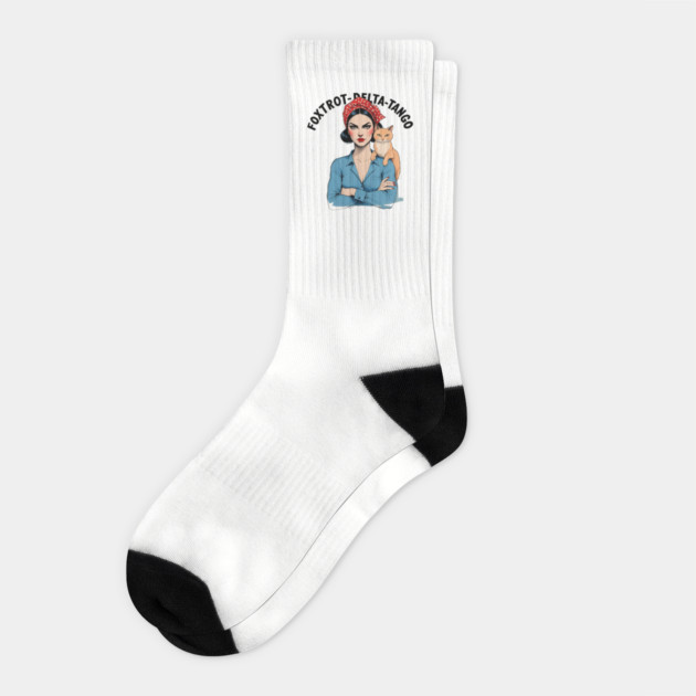 Foxtrot Delta Tango Anti Donald Trump Political Humor FDT Socks by Creatifly Graphic Tees