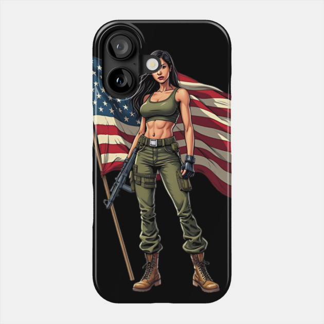 Female US Army Soldier Phone Case by animegirlnft