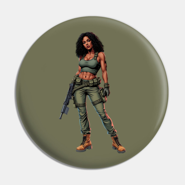 Black Female Soldier Pin by animegirlnft