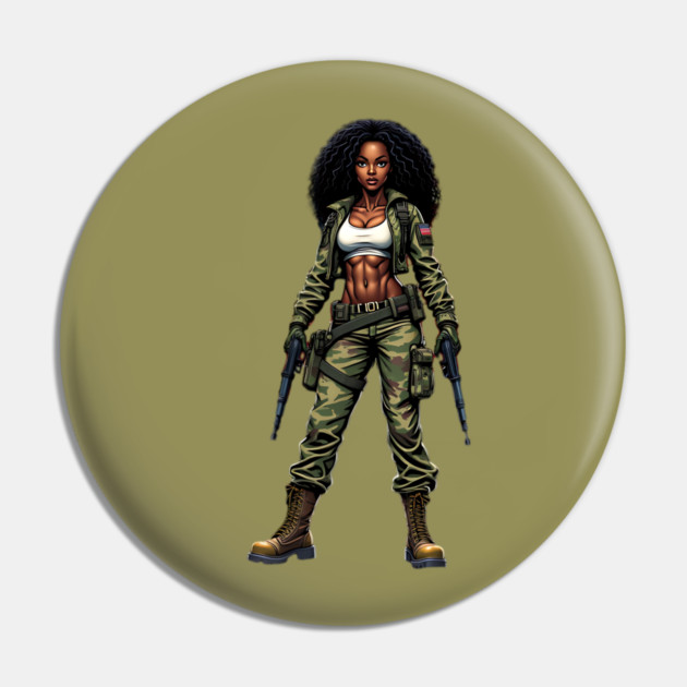 African American Military Woman Pin by animegirlnft