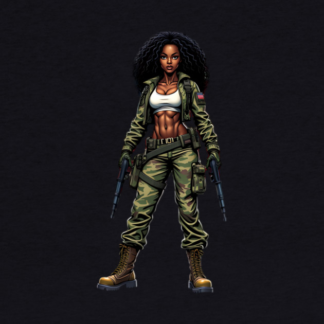 African American Military Woman by animegirlnft