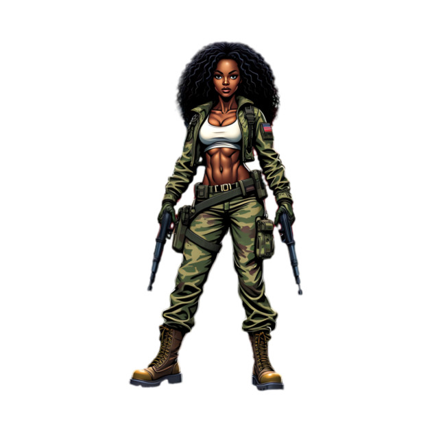 African American Military Woman by animegirlnft