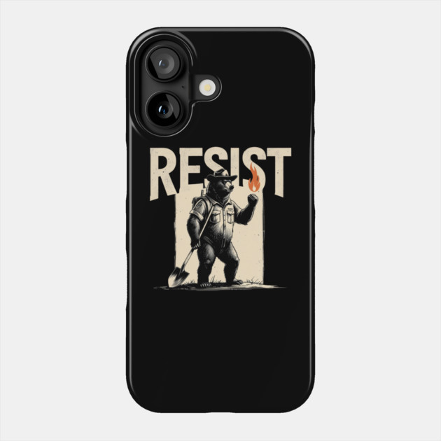 Smokey-The-Resist-Bear Phone Case by Creatifly Graphic Tees