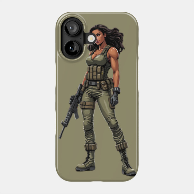 Hispanic Female Soldier Phone Case by animegirlnft