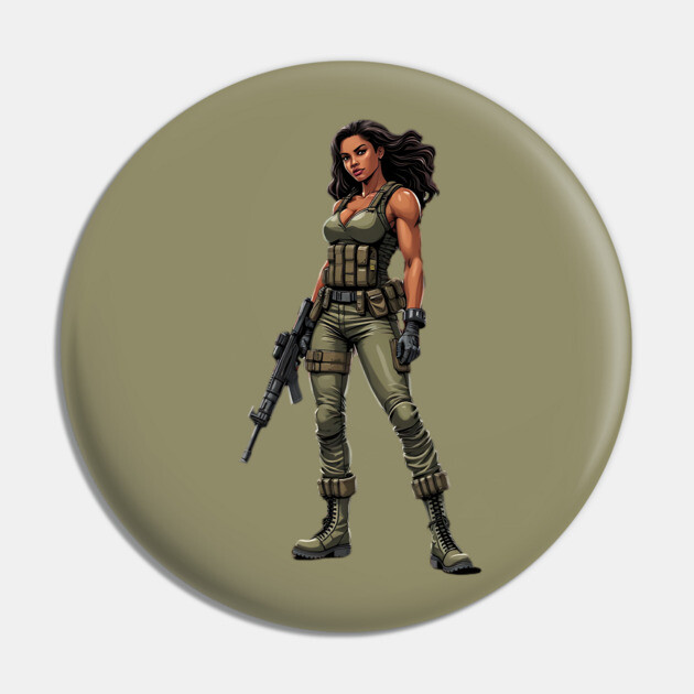 Hispanic Female Soldier Pin by animegirlnft