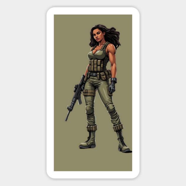 Hispanic Female Soldier Magnet by animegirlnft