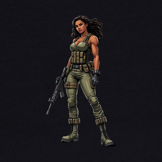 Hispanic Female Soldier by animegirlnft
