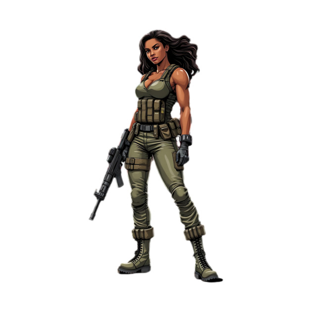 Hispanic Female Soldier by animegirlnft