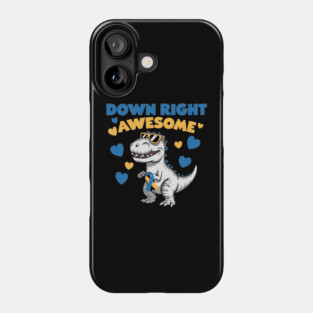 T-Rex Down Right Awesome – World Down Syndrome Awareness Kids Phone Case