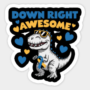 T-Rex Down Right Awesome – World Down Syndrome Awareness Kids Magnet