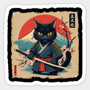 Samurai Cat Magnet