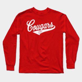 Vintage Cougars Throwback Basketball Long Sleeve T-Shirt