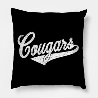 Vintage Cougars Throwback Basketball Pillow