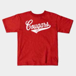 Vintage Cougars Throwback Basketball Kids T-Shirt