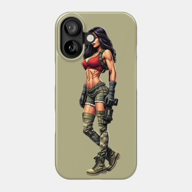 Latina Señorita with Gun Phone Case by animegirlnft