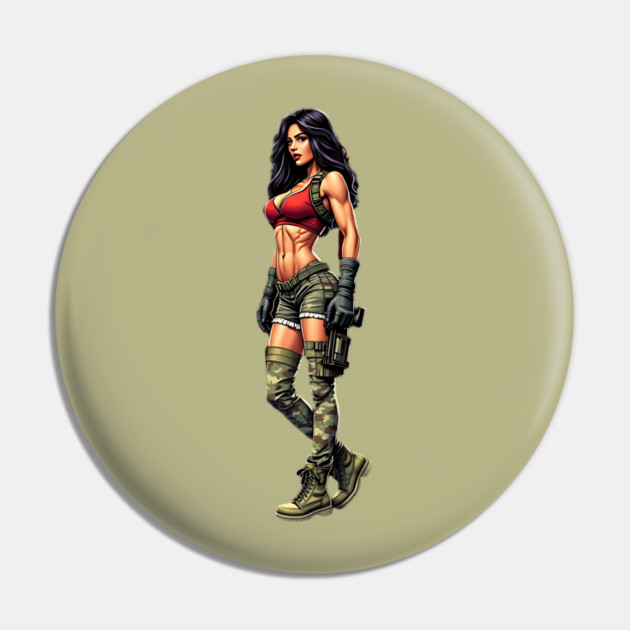 Latina Señorita with Gun Pin by animegirlnft