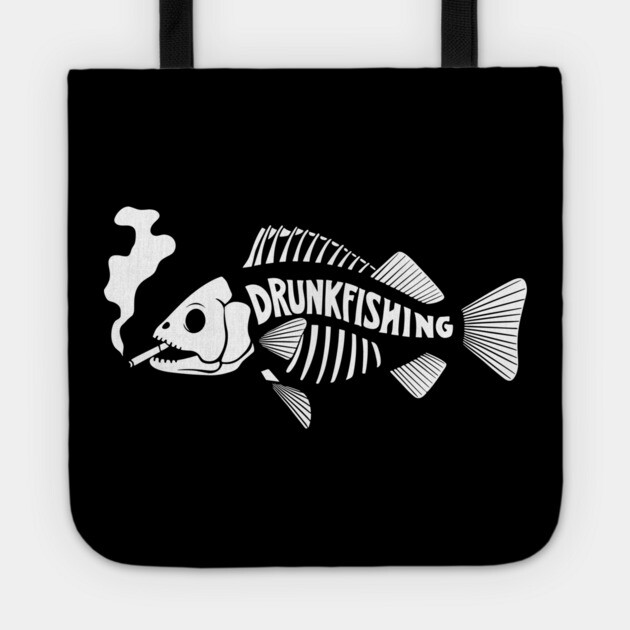 Drunkfishing Drunk Angler Fisherman Pun Tote by Anticorporati