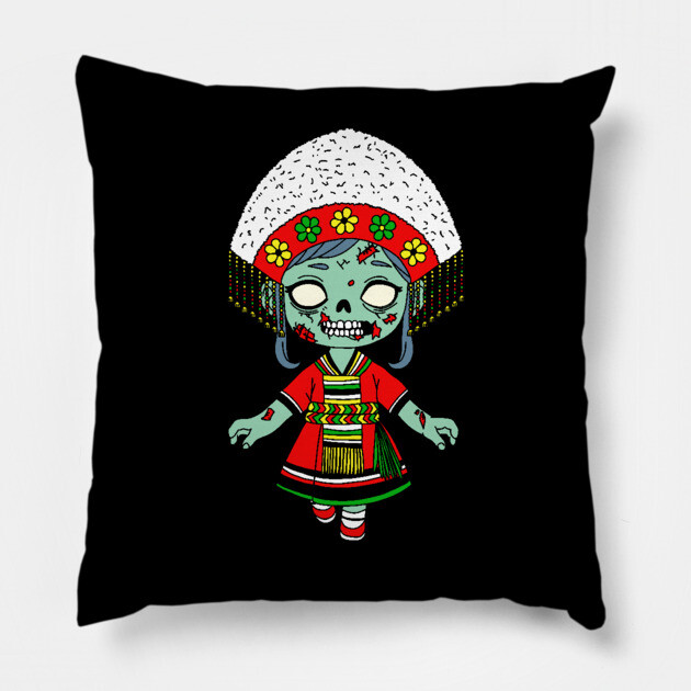 Cute Taiwanese Zombie Pillow by H. R. Sinclair