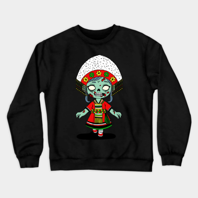 Cute Taiwanese Zombie Crewneck Sweatshirt by H. R. Sinclair