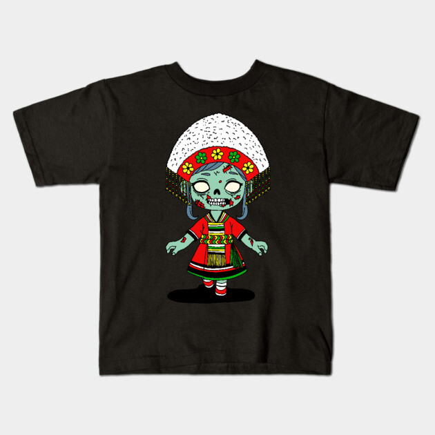 Cute Taiwanese Zombie Kids T-Shirt by H. R. Sinclair
