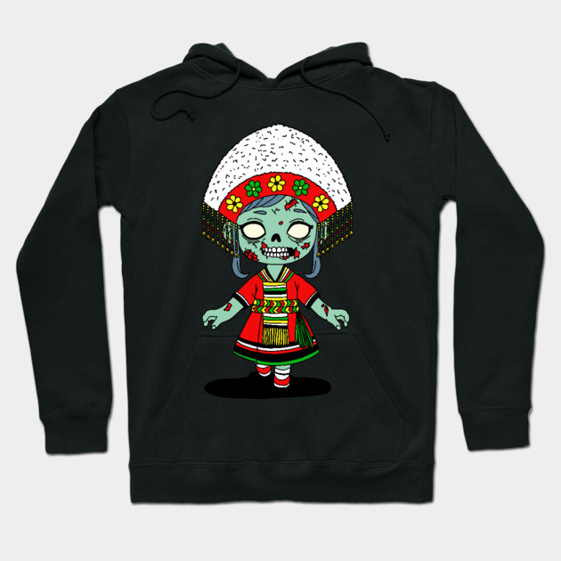 Cute Taiwanese Zombie Hoodie by H. R. Sinclair