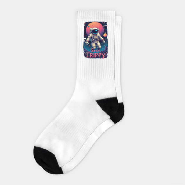 Stay Trippy Astronaut Design Socks by Urbanprint