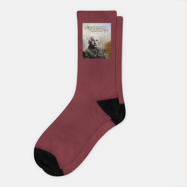 Albert Einstein Quote Design – Inspirational Science Wisdom Art Socks by TuncGK