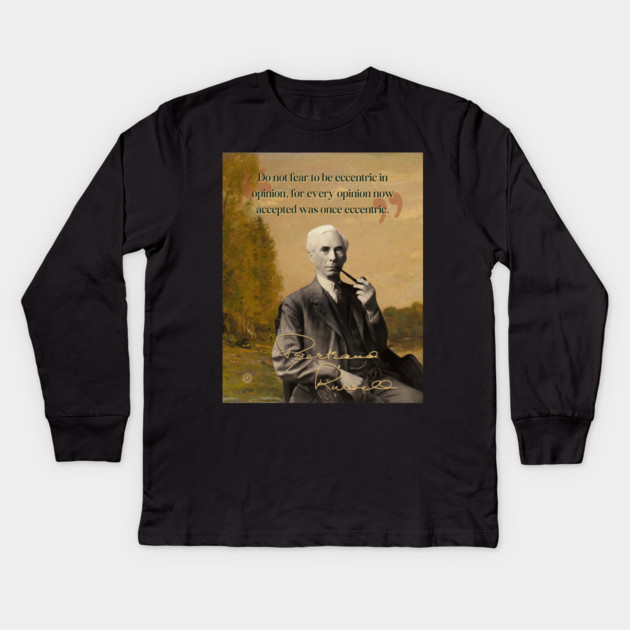 Bertrand Russell Quote – Thought-Provoking Philosophy & Logic Design Kids Long Sleeve T-Shirt by TuncGK