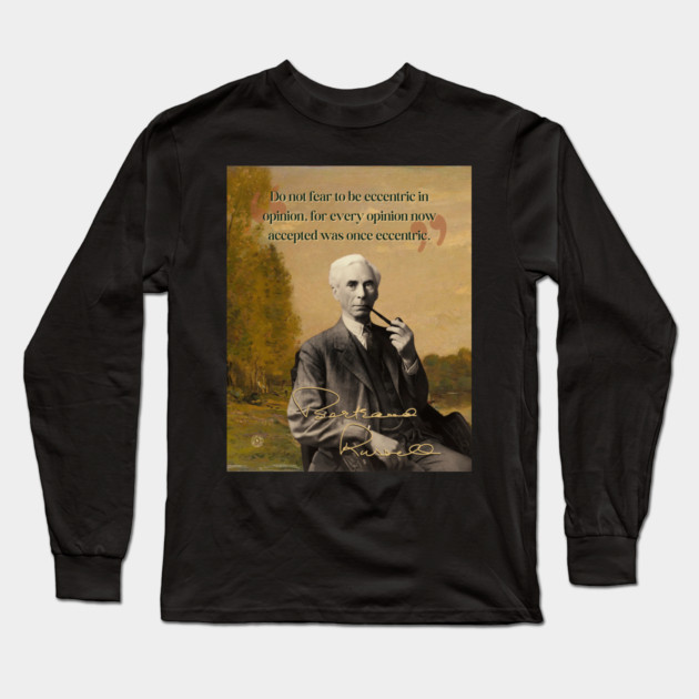 Bertrand Russell Quote – Thought-Provoking Philosophy & Logic Design Long Sleeve T-Shirt by TuncGK