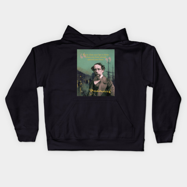 Charles Dickens Quote – Classic Literary Wisdom with a Victorian Aesthetic Kids Hoodie by TuncGK