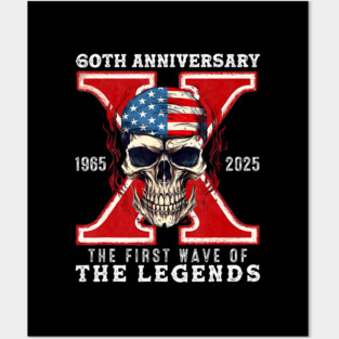 Gen X 60th Birthday American Skull Vintage Anniversary Posters and Art