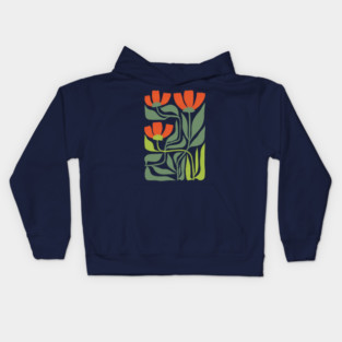 Modern Floral Botanical Illustration Kids Hoodie