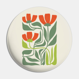 Modern Floral Botanical Illustration Pin