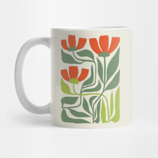 Modern Floral Botanical Illustration Mug