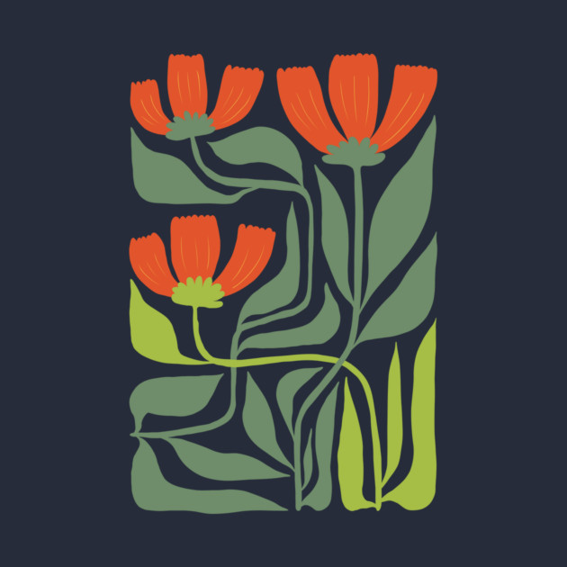 Modern Floral Botanical Illustration by JunkyDotCom