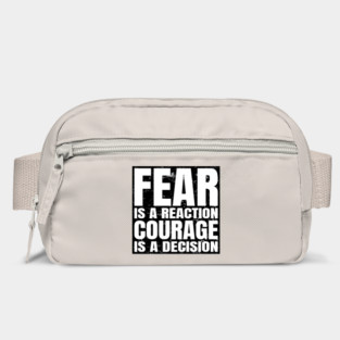 Typography Motivational Quote: "Courage is a Decision" Bag