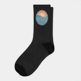 Ocean Wave Sunrise Design Socks
