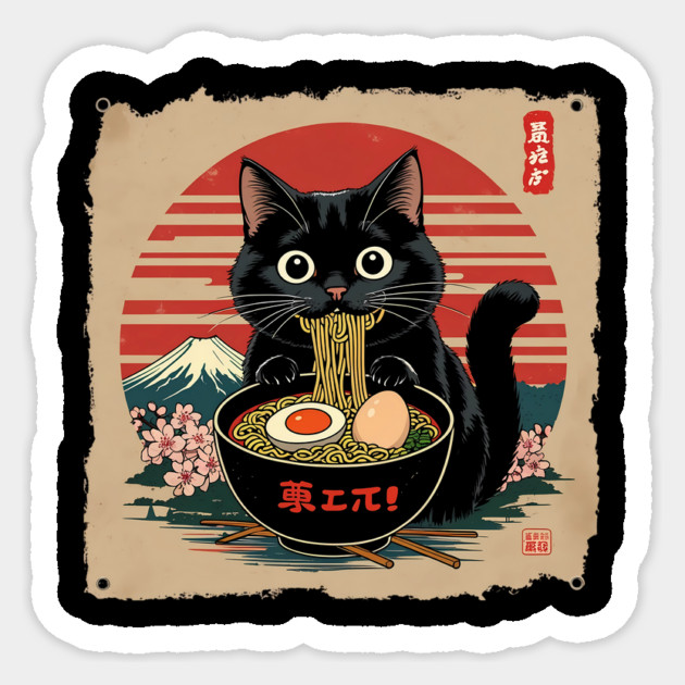 Ramen Cat Sticker by BA