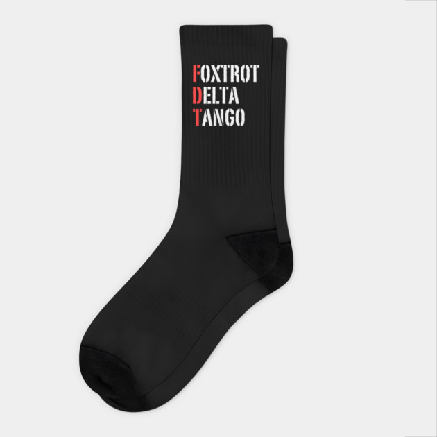 Foxtrot-Delta-Tango Socks by Creatifly Graphic Tees