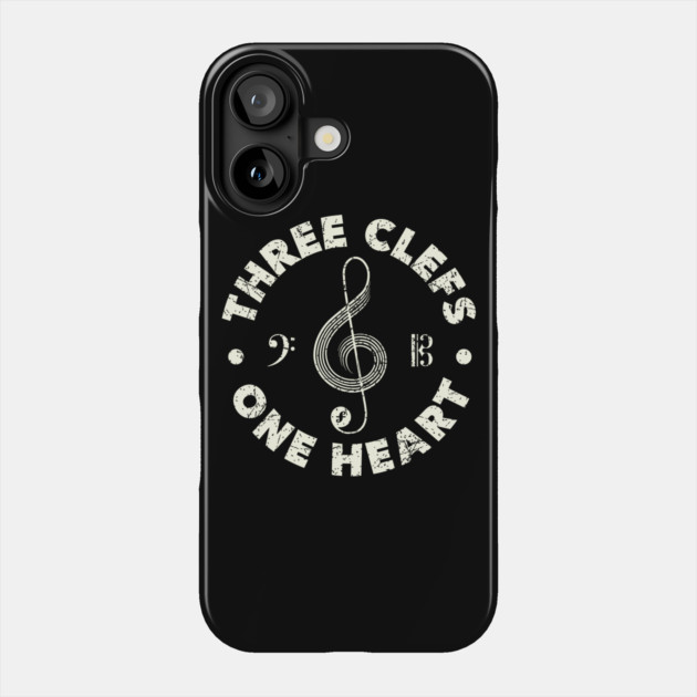 Three Clefs, One Heart. Dark Edition Phone Case by filiposwear