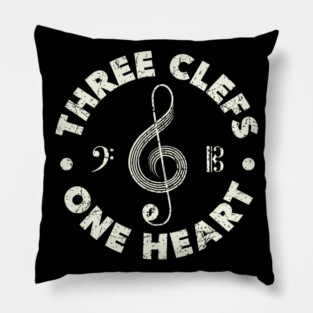Three Clefs, One Heart. Dark Edition Pillow