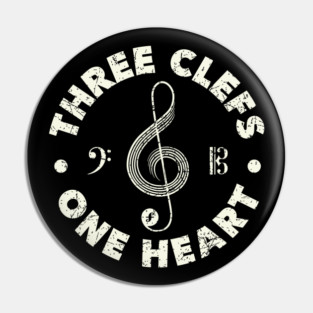 Three Clefs, One Heart. Dark Edition Pin